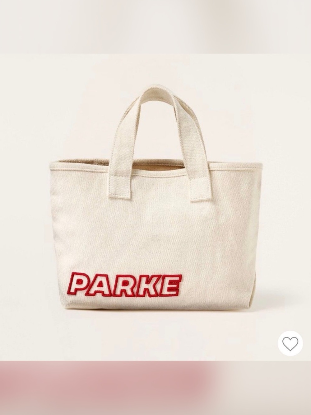 PARKE x Target mini Canvas Tote Bag in Cream with Red Logo